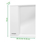 VILIO 70 L Zrcadlová skříňka s LED osvětlením, levá