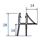 Spodní křídlové těsnění ke dveřím a sprchovým koutům UNI