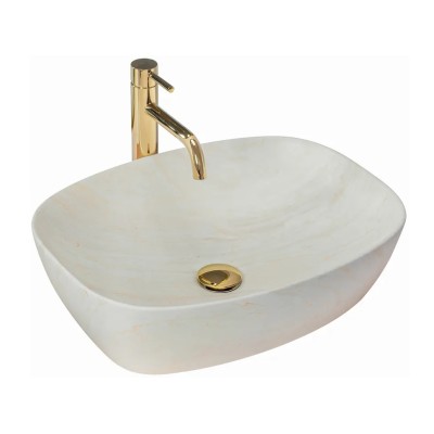 FLORENT ivory Umyvadlo na desku, mat