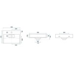 GEOFF 50 Umyvadlo na desku s krytým odtokem