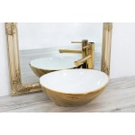 SATUR gold+white Umyvadlo na desku - lesk