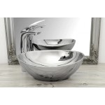 SATUR silver Umyvadlo na desku - lesk