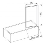 ONE 65 x 129 cm Vanová zástěna