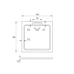 HARD 100x100x3,5 čtvercová mramorová vanička