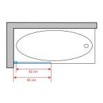 ETON 1 Clear 85 x 145 cm Well Vanová zástěna