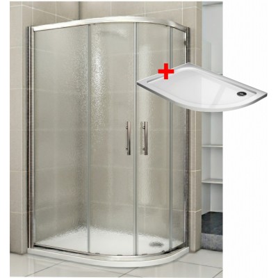 NATALI ROCKY 100x80 Grape Levý Sprchový kout asymetrický