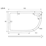 NATALI ROCKY 100x80 Grape Levý Sprchový kout asymetrický