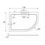 NATALI HARD 120x90 Clear Levý Sprchový kout asymetrický