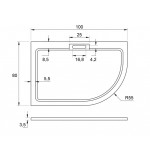 NATALI HARD 120x90 Grape Levý Sprchový kout asymetrický
