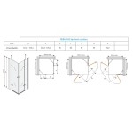 REBA DUE 115x115 Clear Sprchová zástěna čtvercová