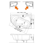 Ravak ROSA II PU PLUS  150 x 105 levá Vana asymetrická