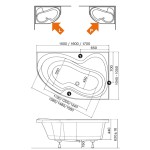 Ravak ROSA II PU PLUS  150 x 105 levá Vana asymetrická