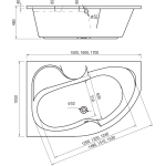 GELA 170 x 105 pravá Hopa akrylátová vana