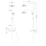 MARCO Well Sprchový sloup, ovl. pákové, přepínač tlačítko, chrom