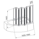 SEVEN Well 166,5 x 140 cm Vanová zástěna