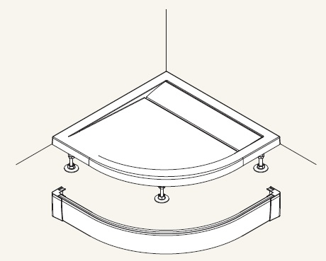 PWIR 55 080 04 SanSwiss Přední panel hliníkový pro čtvrtkruhovou vaničku 80×80 cm - bílý