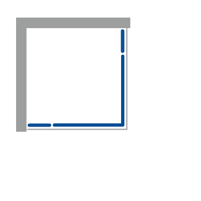 Sprchová zástěna 105x105, čtvercová, čirá, chrom (90+20/90+20) - ALFA LINE DUE