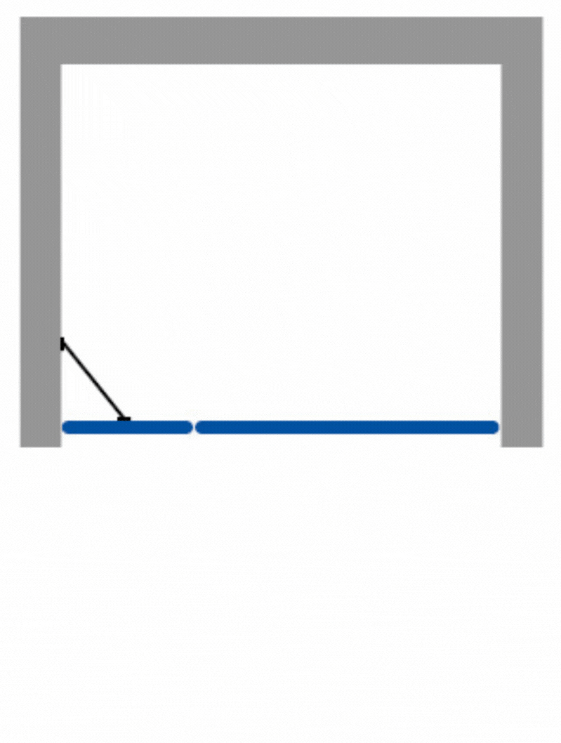 ALFA LINE Black 115 Čiré Sprchové dveře jednokřídlé s pevnou stěnou v rovině (85+30)