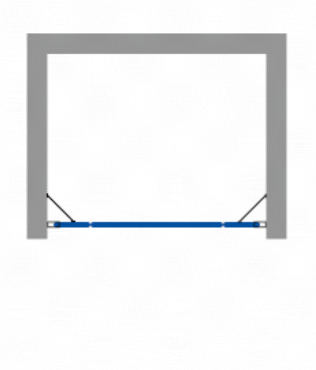 ALFA LINE II Chrom 125 Grape Sprchové dveře jednokřídlé s pevnými stěnami v rovině
