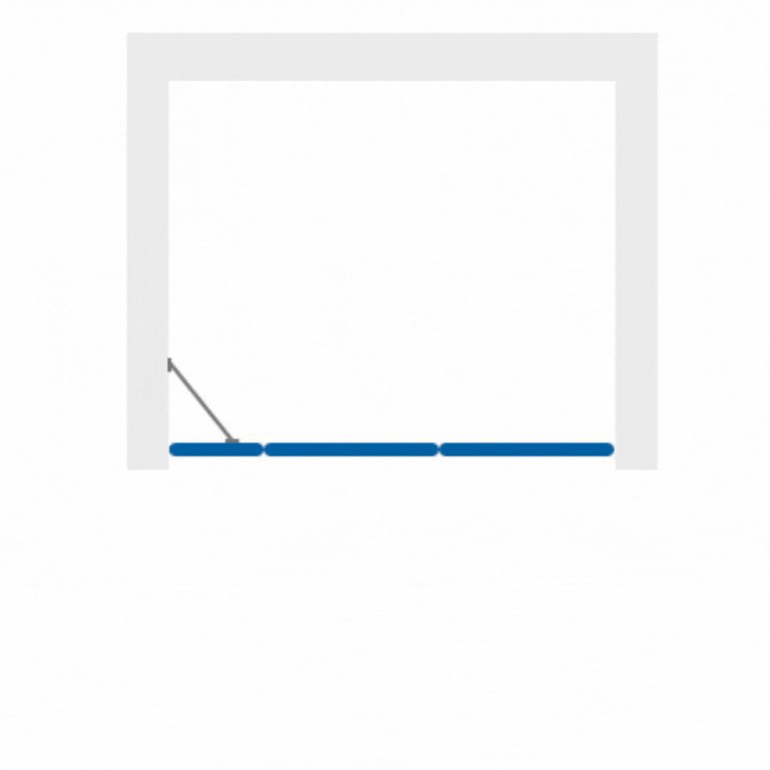 BETA LINE Chrom 125 Grape Sprchové dveře dvoukřídlé s pevnou stěnou v rovině (95+30)