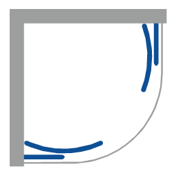 POINT 80x80 Grape Čtvrtkruhová sprchová zástěna