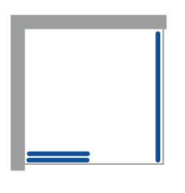 NICOL COMBI Black 90x90 grape Sprchový kout s posuvnými dveřmi