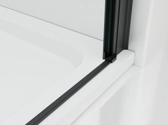 ALFA LINE II Black 125 Čiré Sprchové dveře jednokřídlé s pevnými stěnami v rovině