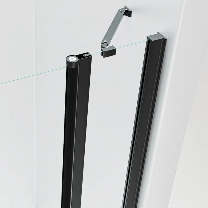 ALFA LINE II Black 125 Čiré Sprchové dveře jednokřídlé s pevnými stěnami v rovině