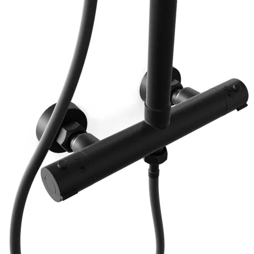 EAST Black Sprchový set s termostatickou baterií - kulatý- černý