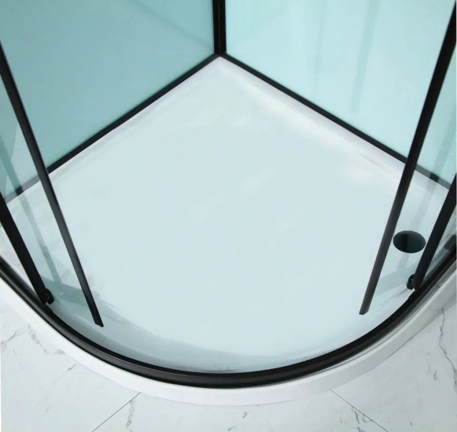 NOTRE ROCKY 90 ČERNÝ Sprchový box čtvrtkruhový s mramorovou vaničkou