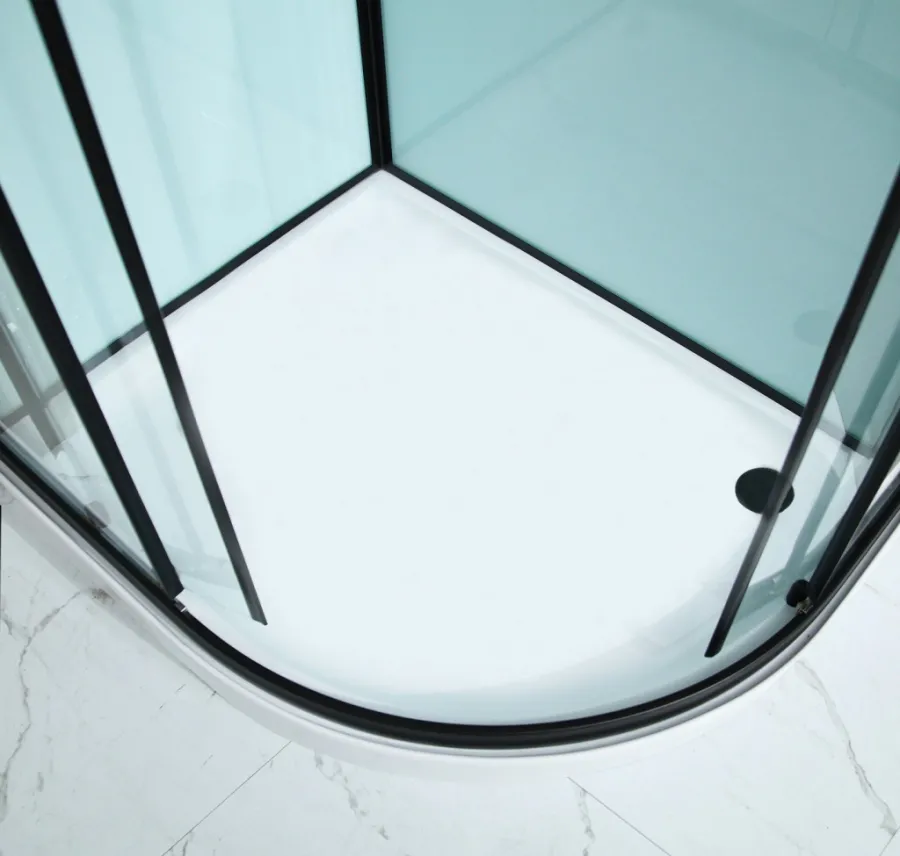 NOTRE AS-L ROCKY 100x80 ČERNÝ Sprchový box asymetrický - levé provedení