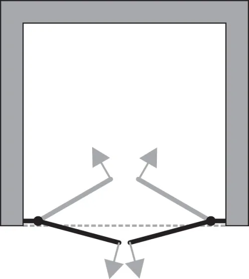 OVER 80 Čiré Sprchové dveře dvoukřídlé