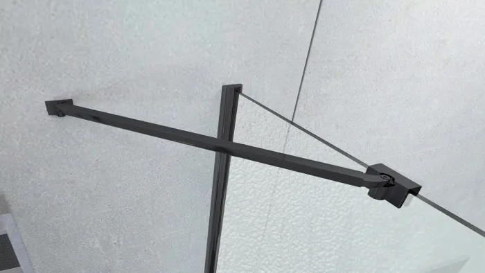 ALFA-V LINE Black 110 Grape Sprchové dveře jednokřídlé s pevnou stěnou v rovině (85+30)