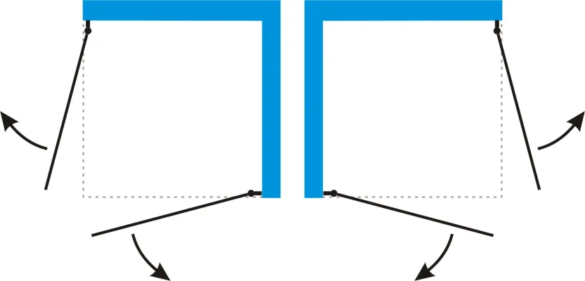Sprchová zástěna 85x85, oboustranně otevírací, čirá, chrom -  ALFA DUE