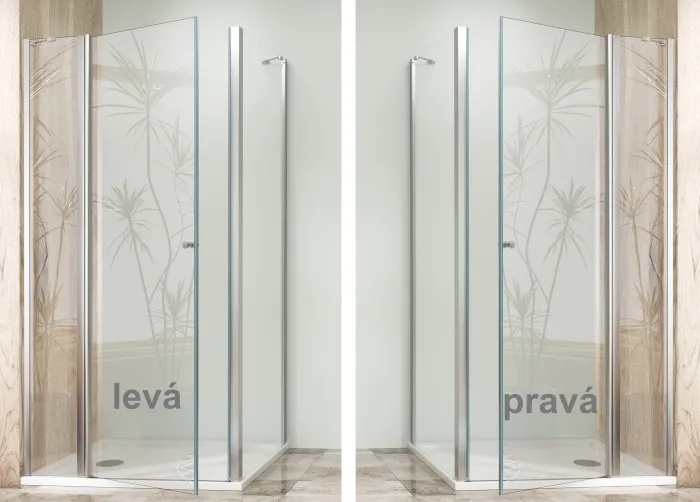 Sprchová zástěna 150x90, obdélníková, grape, černá (105+50/90) - ALFA LINE COMBI