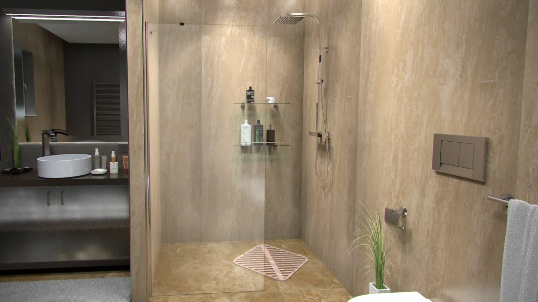 Alfa 100 Clear Pevná sprchová zástěna - walk-in