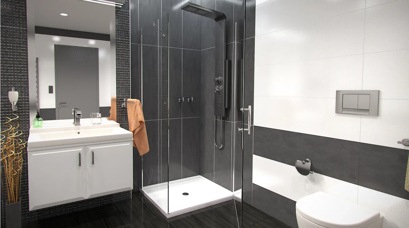 ALFA COMBI 65 x 90 cm Clear Well Luxusní sprchová zástěna