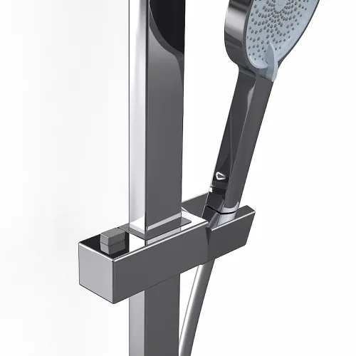 WEST chrom Sprchový set s termostatickou baterií - hranatý