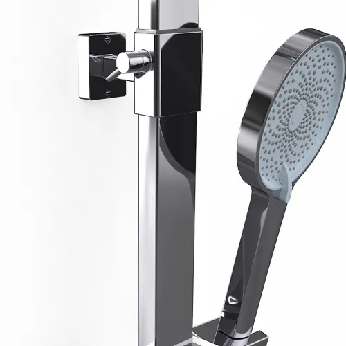 WEST chrom Sprchový set s termostatickou baterií - hranatý