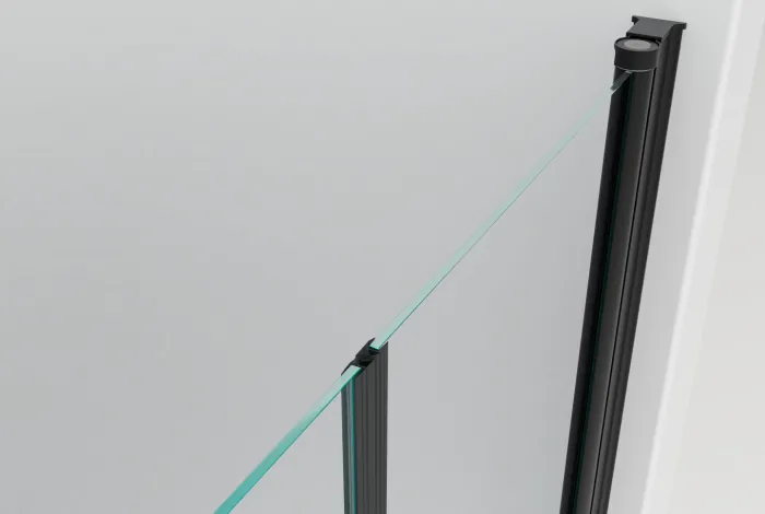 BETA Black 140 Čiré Sprchové dveře do niky dvoukřídlé černé