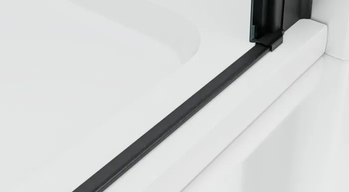 BETA LINE Black 140 Čiré Sprchové dveře dvoukřídlé s pevnou stěnou v rovině (100+40)