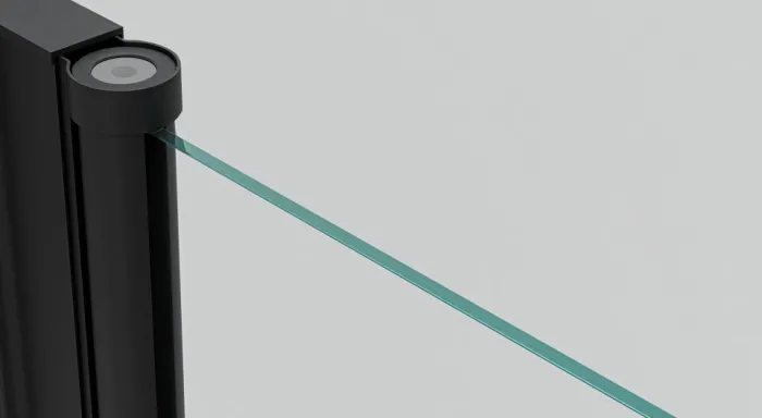 BETA LINE Black 140 Čiré Sprchové dveře dvoukřídlé s pevnou stěnou v rovině (100+40)