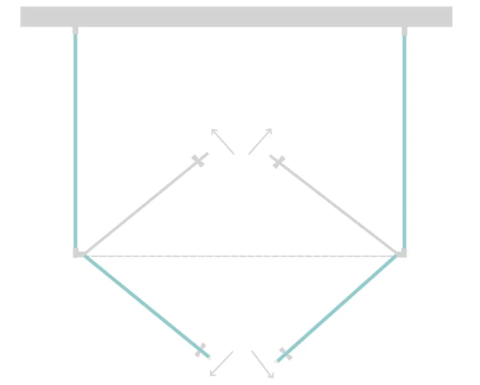 BETA COMBI II Chrom 80x110x80 Čiré Sprchový kout nástěnný
