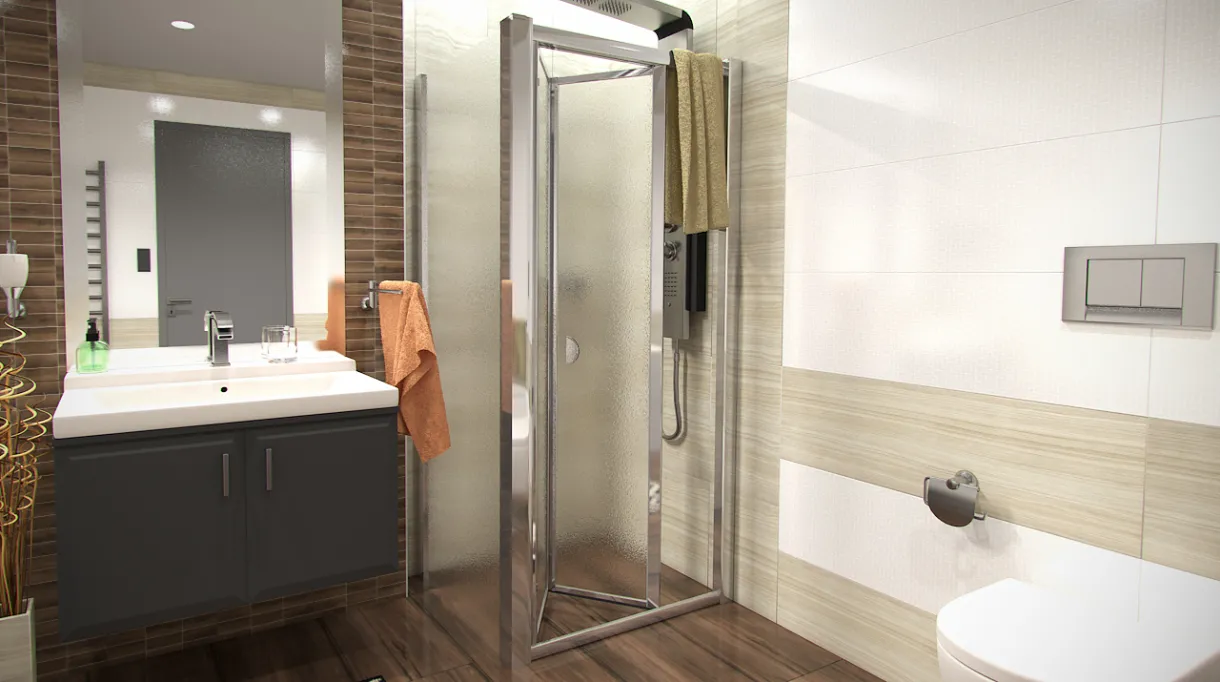 DELTA ROCKY 80x80 Grape Well Sprchový kout se zalamovacími dveřmi a mramorovou vaničkou