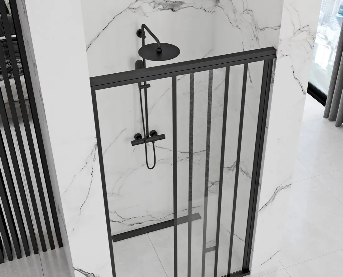 AXEL 91,5-101,5 Black Well Sprchové dveře trojdílné - posuvné