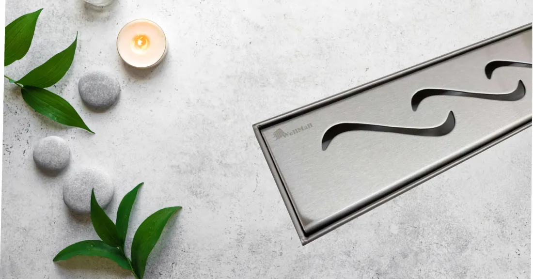 W-DRAINWELL 70 Chrom Odtokový podlahový žlab, vlnky