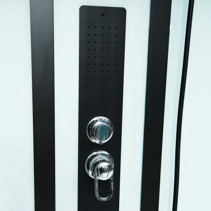 GLASS 120x80x225 Černý Masážní sprchový box obdélníkový