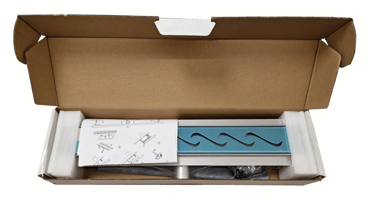 W-DRAINWELL 70 Chrom Odtokový podlahový žlab, vlnky