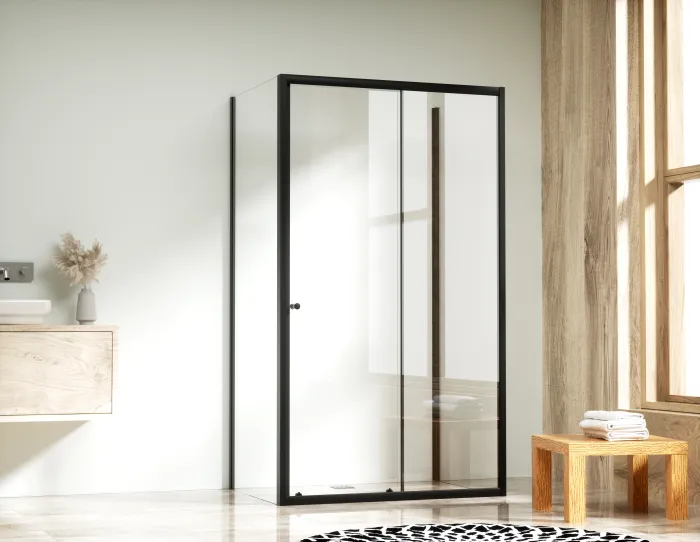 NICOL COMBI II Black 90x120x90 Čiré Sprchový kout s posuvnými dveřmi