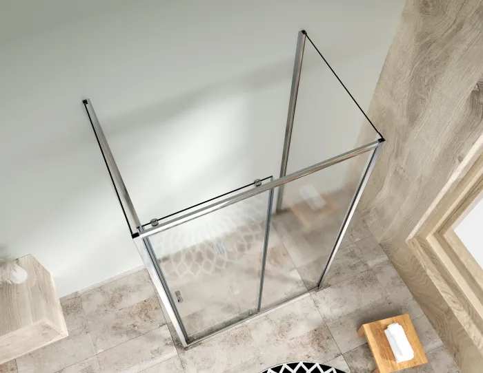 NICOL COMBI II Chrom 90x90x90 Čiré Sprchový kout s posuvnými dveřmi